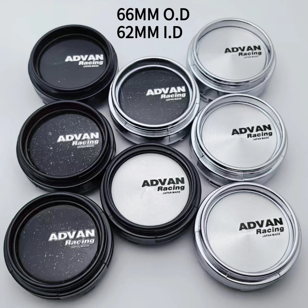 

4pcs 66MM O.D / 62MM I.D Advan Racing Logo Emblem Car Wheel Center Caps Wheels Hub Rim Hubcaps Cover Replace STyling Accessories