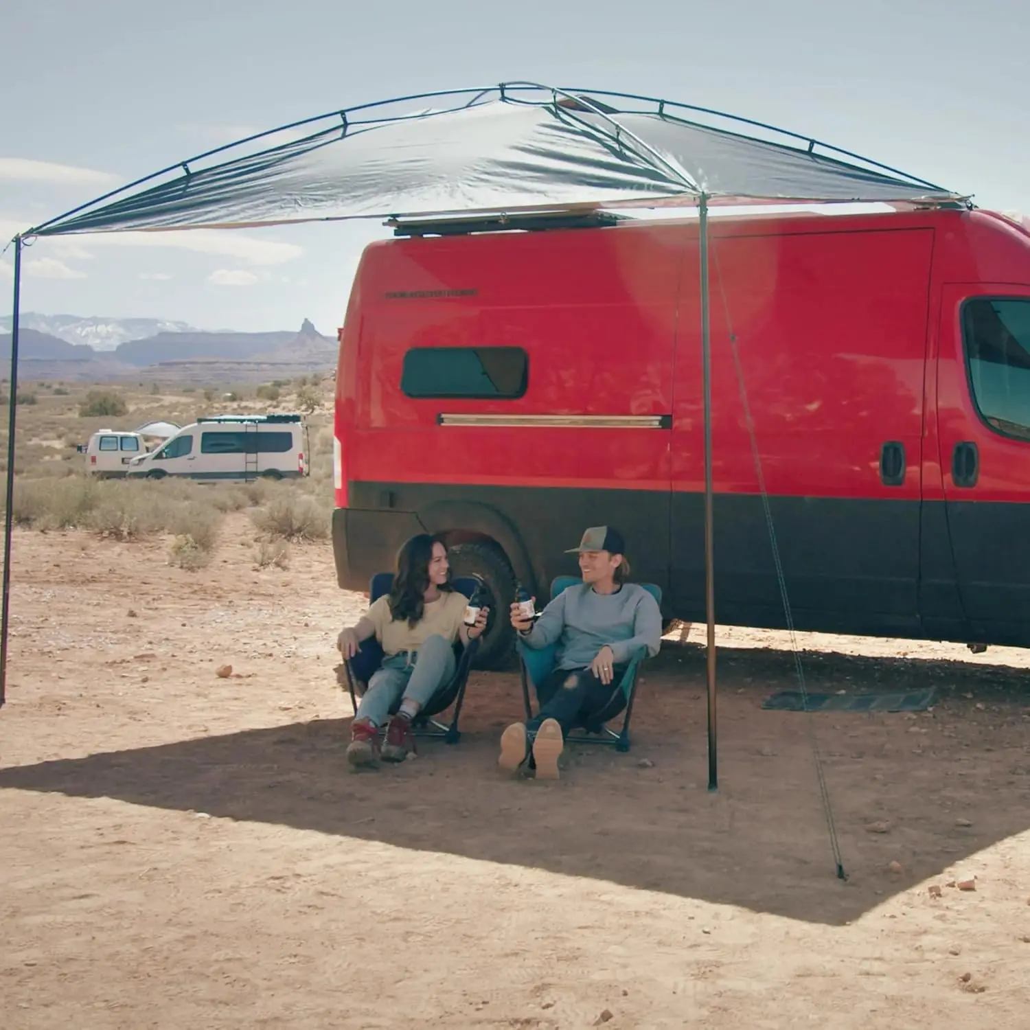 XL Portable Awning, Large 12' x 9' Shade Coverage, Lightweight Canopy for Trucks SUVs Vans Campers and Larger Setups (