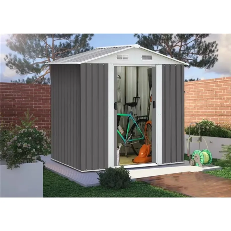 

Hot Sale Outdoor Garden Storage Shed Steel Material with Waterproof Metal Frame Easily Assembled Direct Factory Warehouse