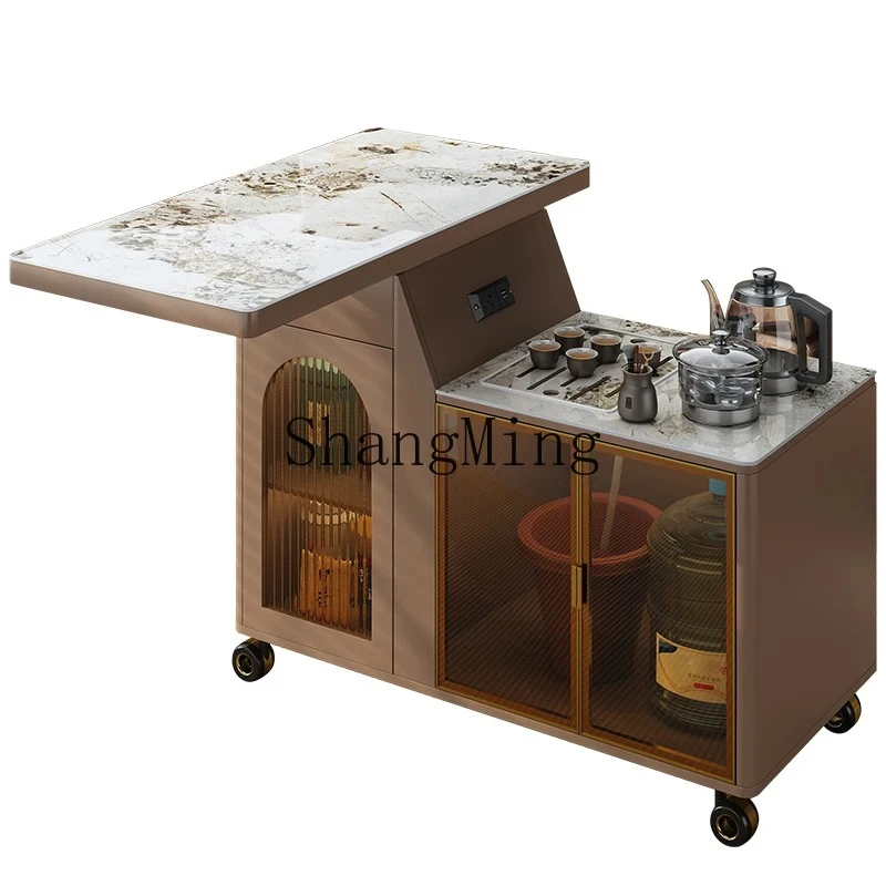 

FG rotating retractable tea table simple home rock slab balcony office tea table