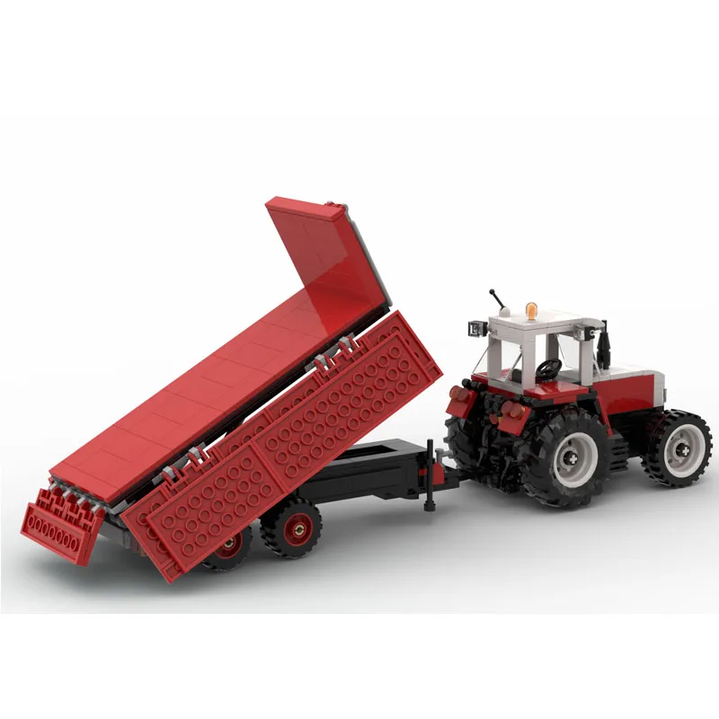MOC-247259 New Urban Three-Axle Dump Trailer Building Block Model 234 Parts MOC Boys Children's Birthday Building Block Toy Gift