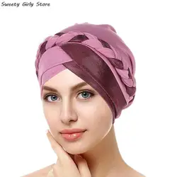 Muslim Stretch Turban Cap Ladies Islamic Underscarf Bonnet Hat Braid Headband Women Beanies Hats Fashion Hijabs Turbante Wedding