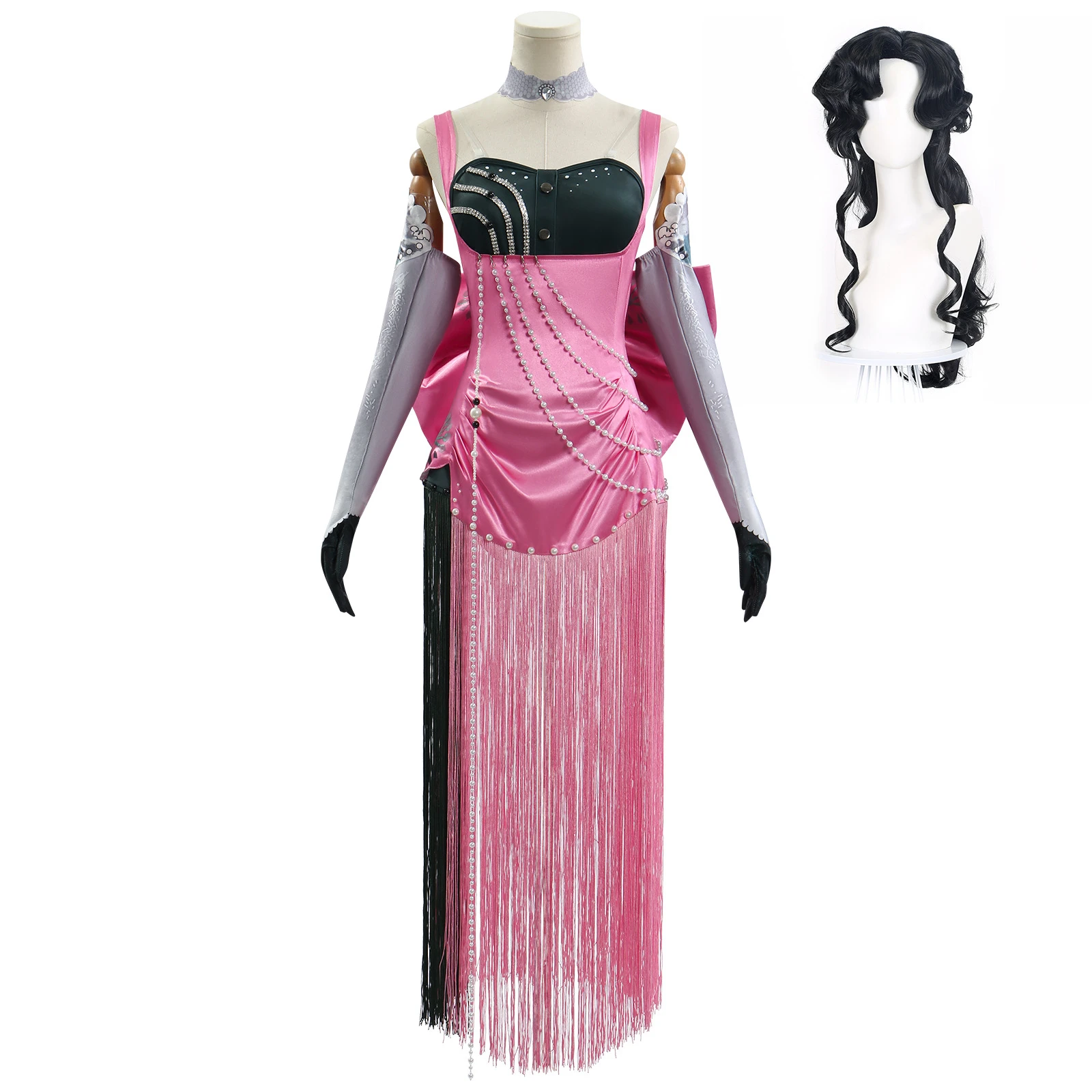 

Game Anjo Nala Cosplay Costume Wigs Anime Ms. Kimberly Nala Hari Sexy Pink Dress Female Halloween Costumes Wig Accessories