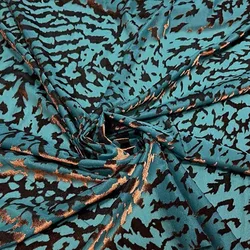 Green Color Leopard Print Stretchy Brocade Velvet Fabric Nigeria George Fabric Upholstery Fabrics for Dress DIY Clothing