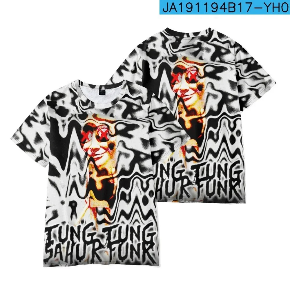New AI Fashion Tung Tung Tung Sahur Italian Brainrot Cartoon Print T-shirt Children's Sports Breathable Clothing Boys 3D Clothes image 6