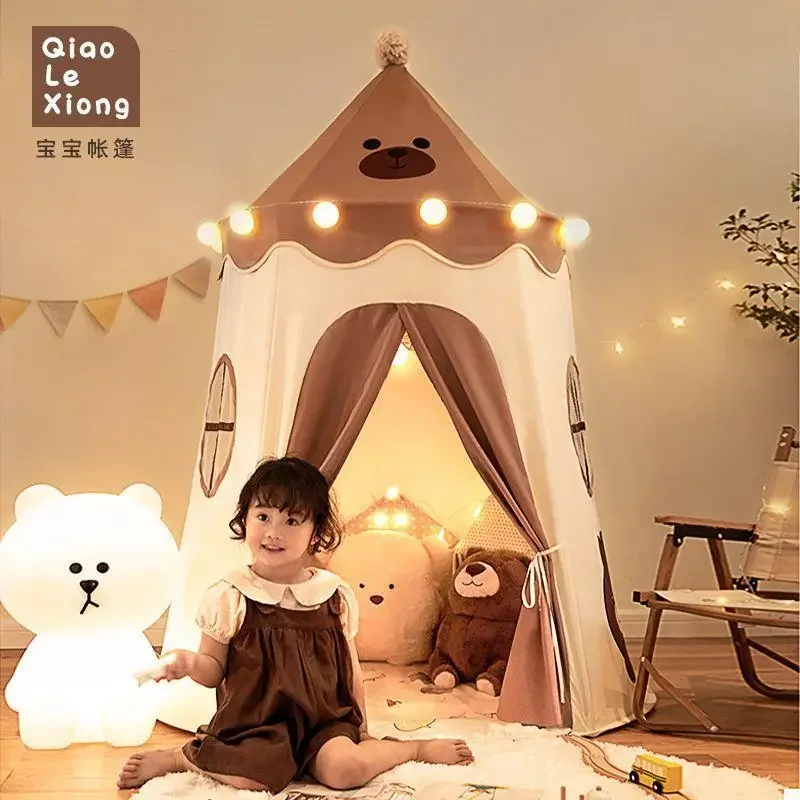 Qiaole Bear Children'S Tent Indoor Household Baby Game House Boys And Girls Princess Castle Gift House Small House