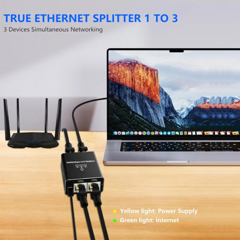 1 In 2/3/4 Out  Gigabit Ethernet Switch Rj45  Splitter  LAN Gigabit Extension Adapter 1000Mbps Network Connector For PC Laptop