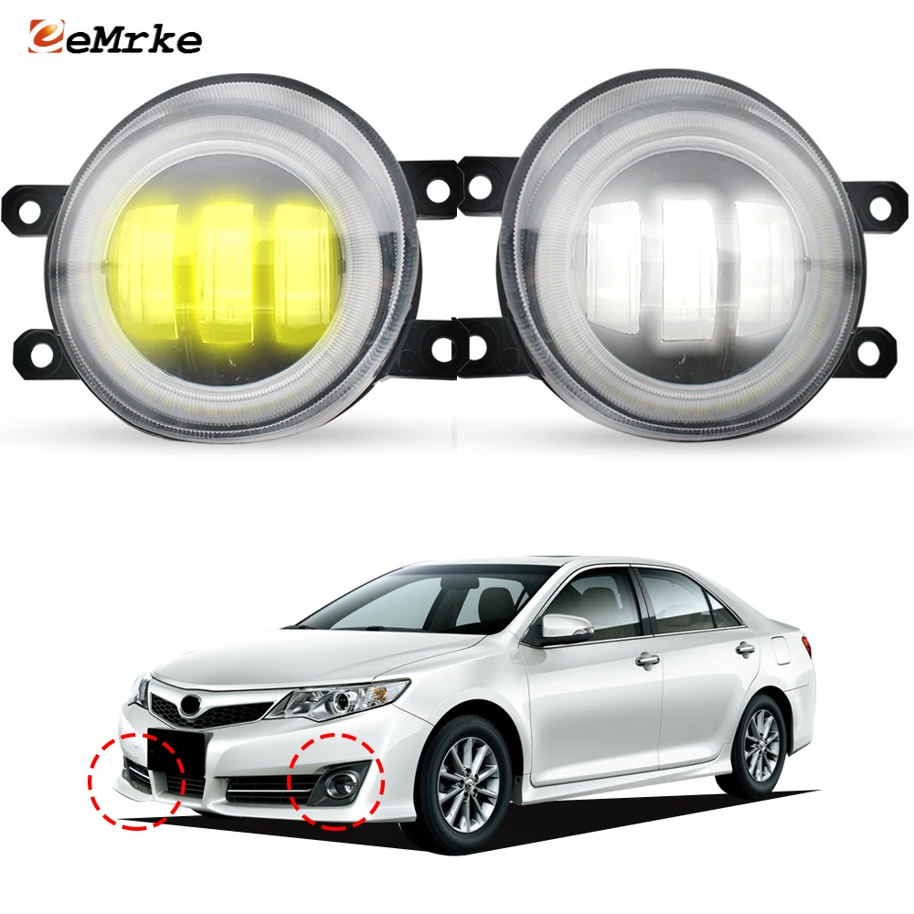 

2 шт. светодиодные противотуманные фары в сборе с Angel Eyes DRL и линзами проектора для Toyota Camry SE GL/Camry Atara SX SL S 2011~2015