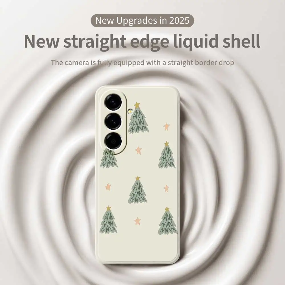 Чехол для телефона с узором рождественской елки для Samsung Galaxy S25 S24 S23 S22 S21 S20 Ultra Plus S10Plus S24FE S23FE S22FE Soft Cover