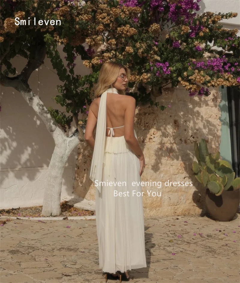 Smileven رواية ألف خط فستان الحفلة الراقصة الوهم ثنيات الرسن فساتين السهرة Fasional بلا أكمام مناسبة فستان مخصص 2026