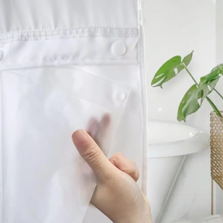 

2 Pack PEVA Snap-in Shower Curtain Liner ReplacementCompatible with No Hook Shower Curtain with Snap in Liner Removable and Wat