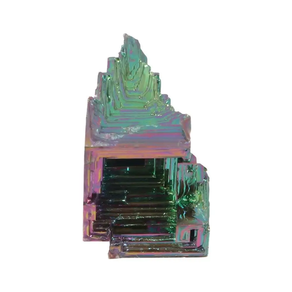 Fashion Stone Crafts Natural Bismuth Mine Carved Handmade Castle Ore Specimens Rough Unique Strange Stone Ornaments Home Decor