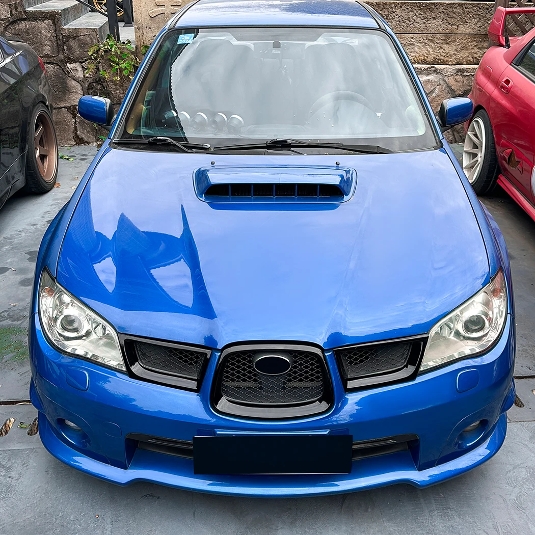 Imagen 6: Para Subaru Impreza WRX STI 9th 2006-2007 rejilla de coche rejilla de capó delantero parrilla de parachoques de carreras modificación Exterior negro brillante