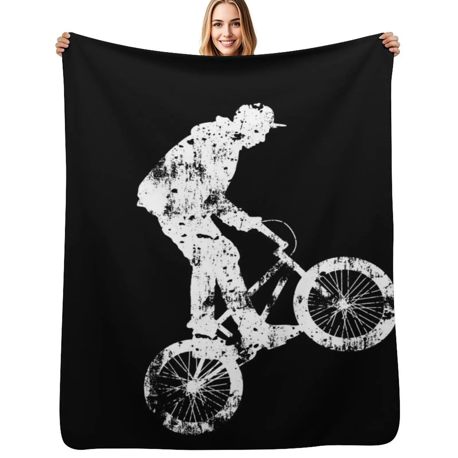 

Bmx white Throw Blanket Soft Cozy Blanket for Pet Kids Adults