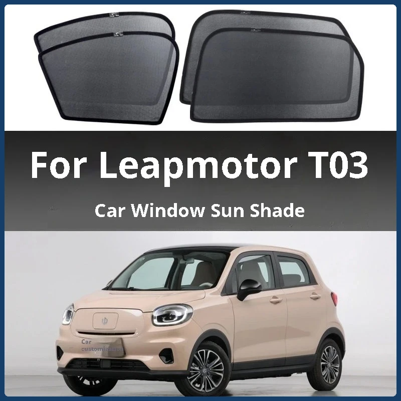 For Leapmotor T03 Magnetic Car Window Sunshade UV Protection Privacy Curtain Heat Insulation Cooling Interior Accessories