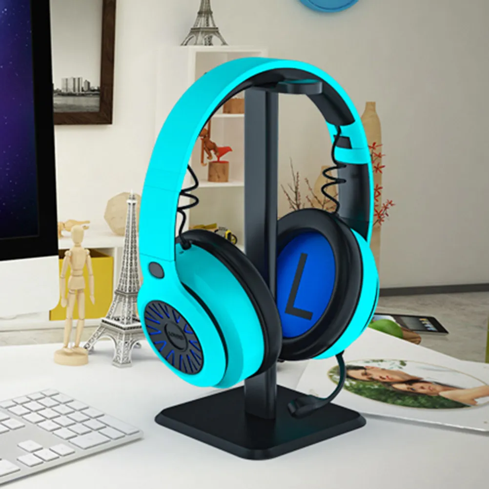 Headphone Holder Stand Black High Quality Aluminum Headphone Pylon Desk Organizer Headset Display Rack for Office Laptop Monitor