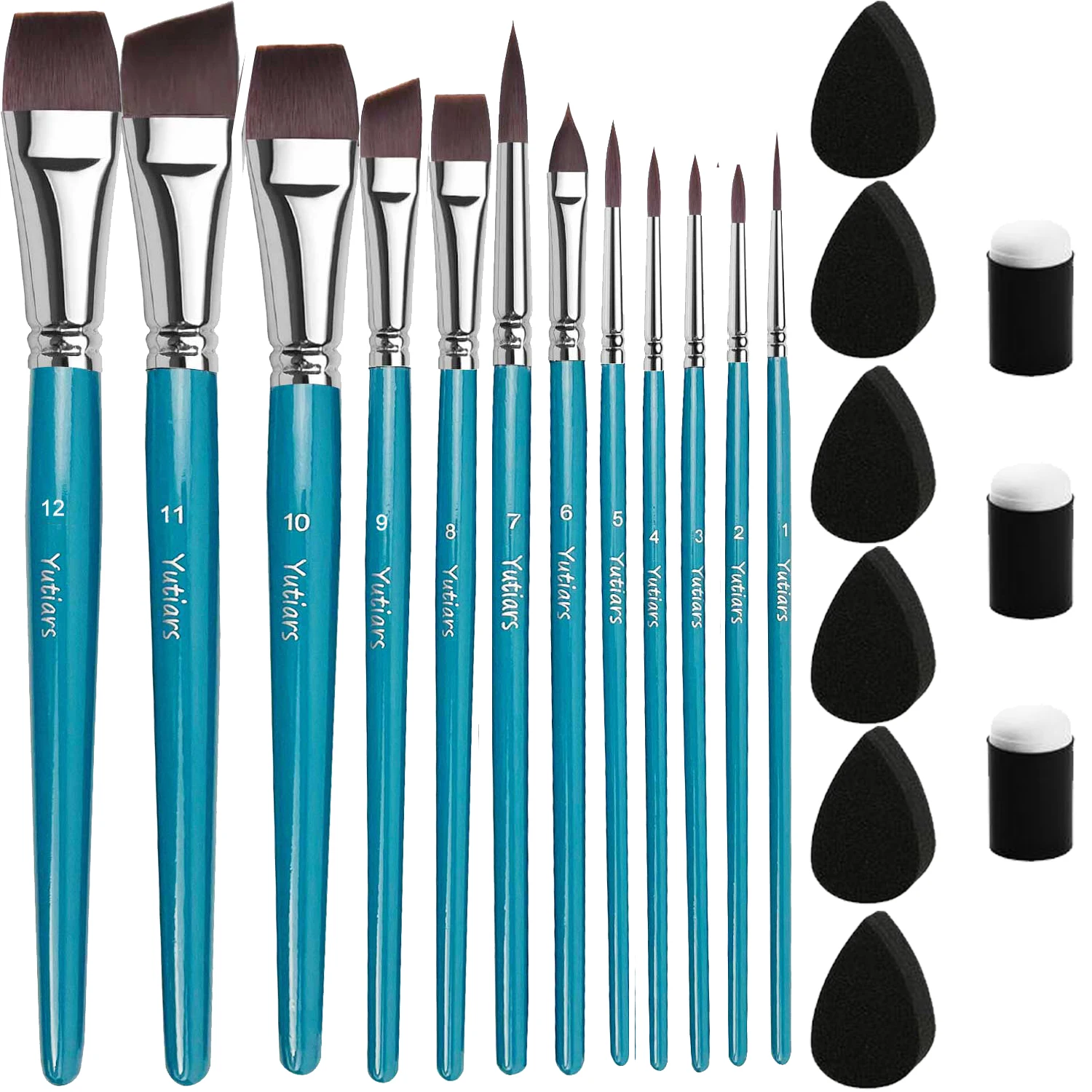 12/21pcs Professional Face Painting Brush Set with Nylon Bristles, Wooden Handle, Versatile for Watercolor & Embossing