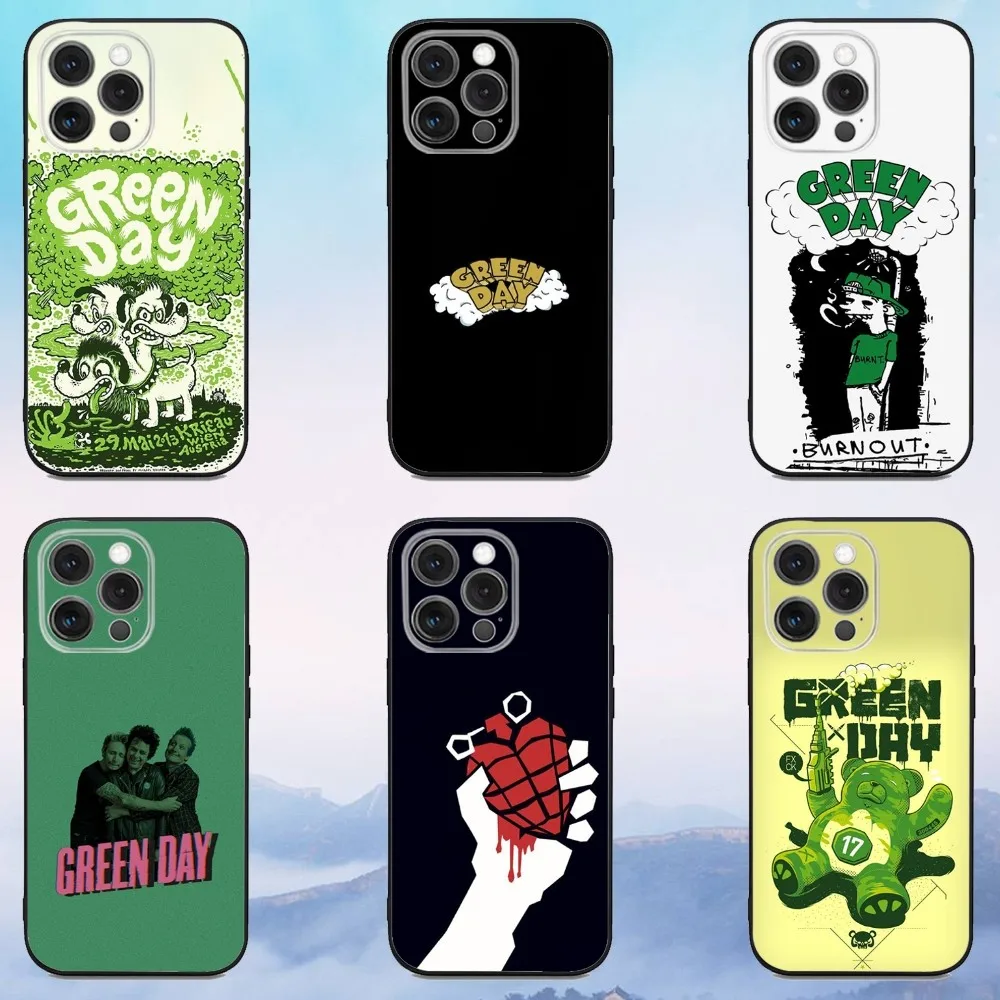 

G-Green Band Day Phone Case For iPhone 16e,16,15,14,13,12,11,Pro,X,XS,Max,XR,Plus,Mini Soft Black Cover