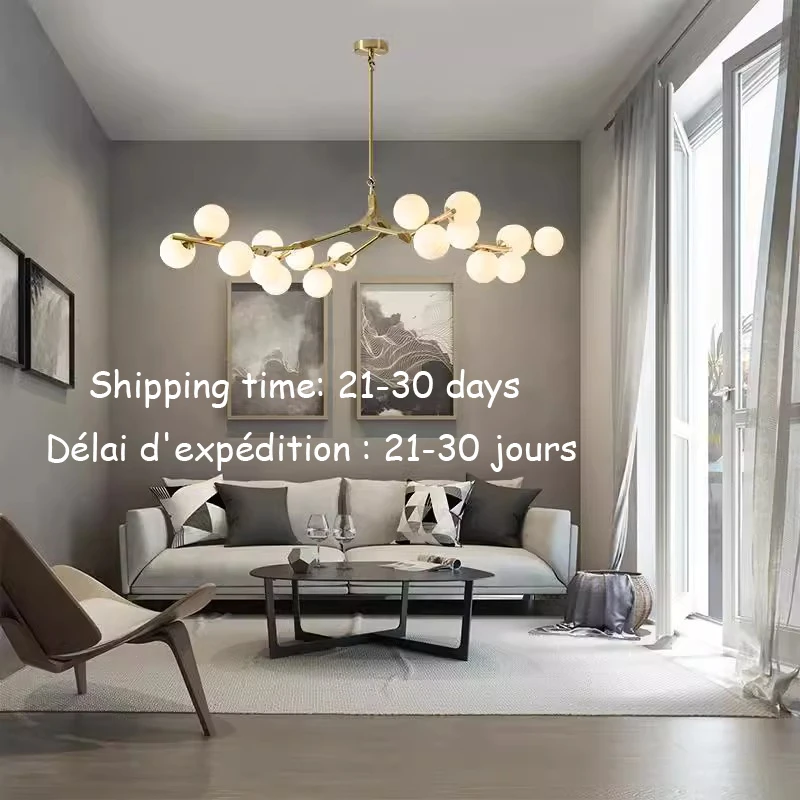 

21-30 Days Arrival,Gold/Black Hanging Glass Chandelier, Dining Room,Living Room Indoor Home Ceiling Lighting Decoration, L120cm.