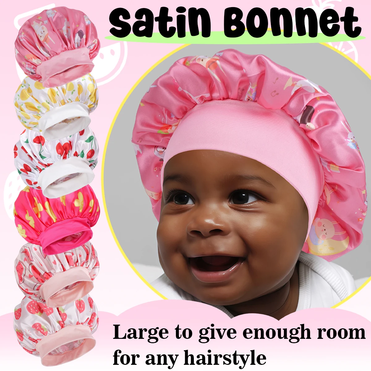 Soft Comfortable Mommy Baby Night Cap Set Parent-Child Sleep Hat Hair Cap for Baby Girls Ladies Cozy Sleep Headwear