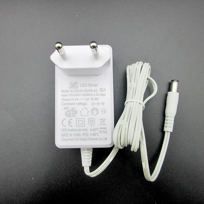 For Portkey power adapter led desk lamp router monitor power cord 12V 1.5A