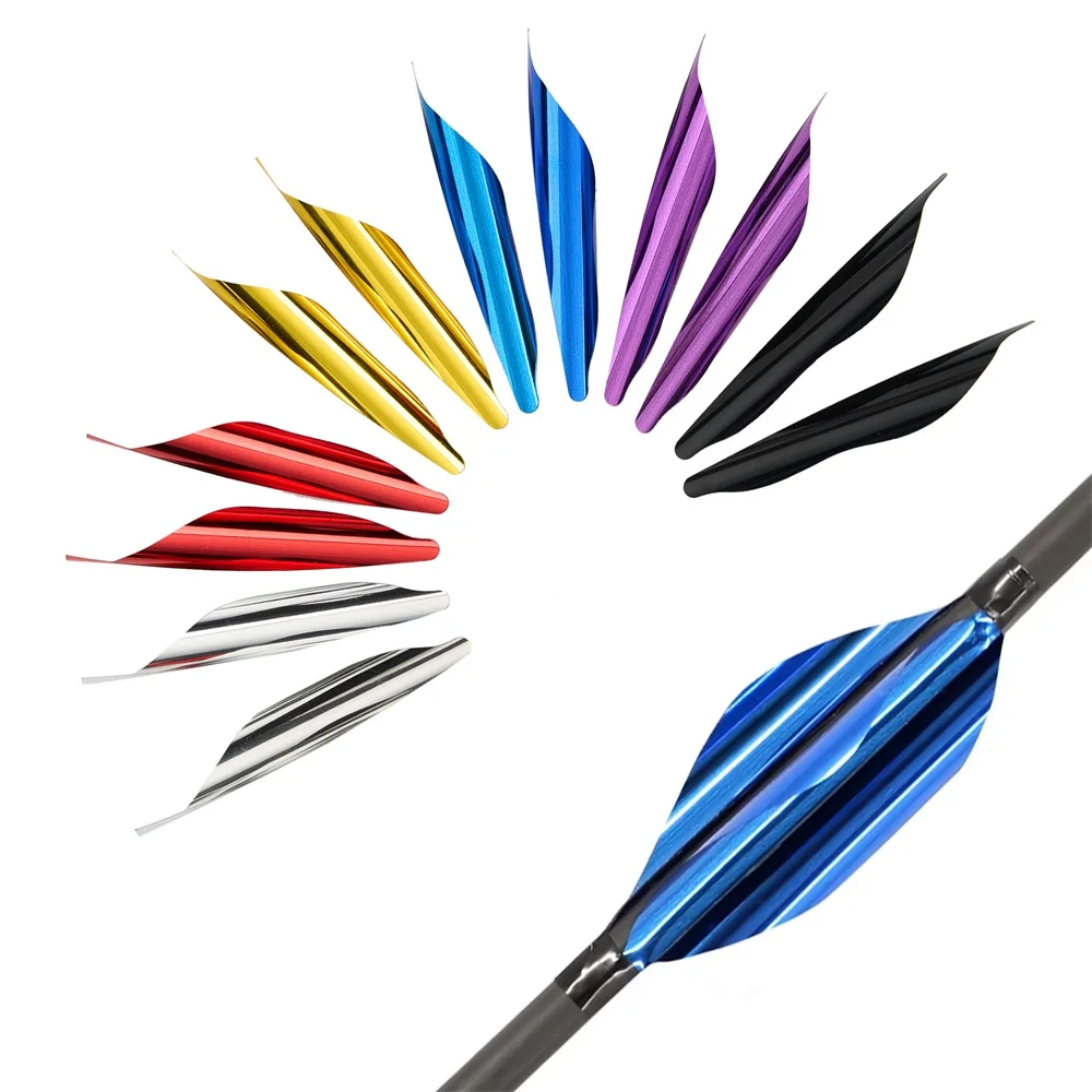 50pcs 1.8Inch Archery Spin Vanes Spiral Feather Rotary Fletches DIY Fletching Outdoor Hunting Accessories