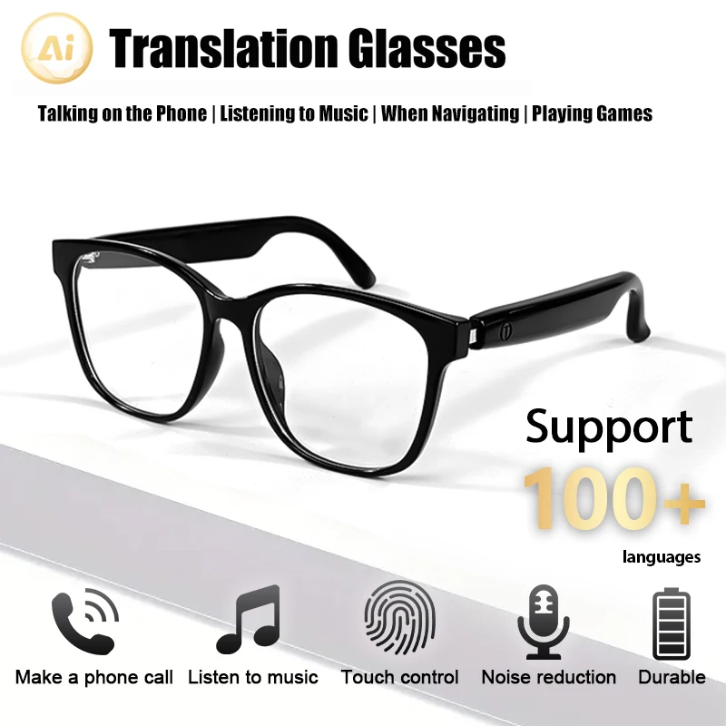 

Интеллектуальные очки для перевода искусственного интеллекта KOIPSSE с двумя цветами линз на выбор, встроенным микрофоном, вызовом высокой четкости