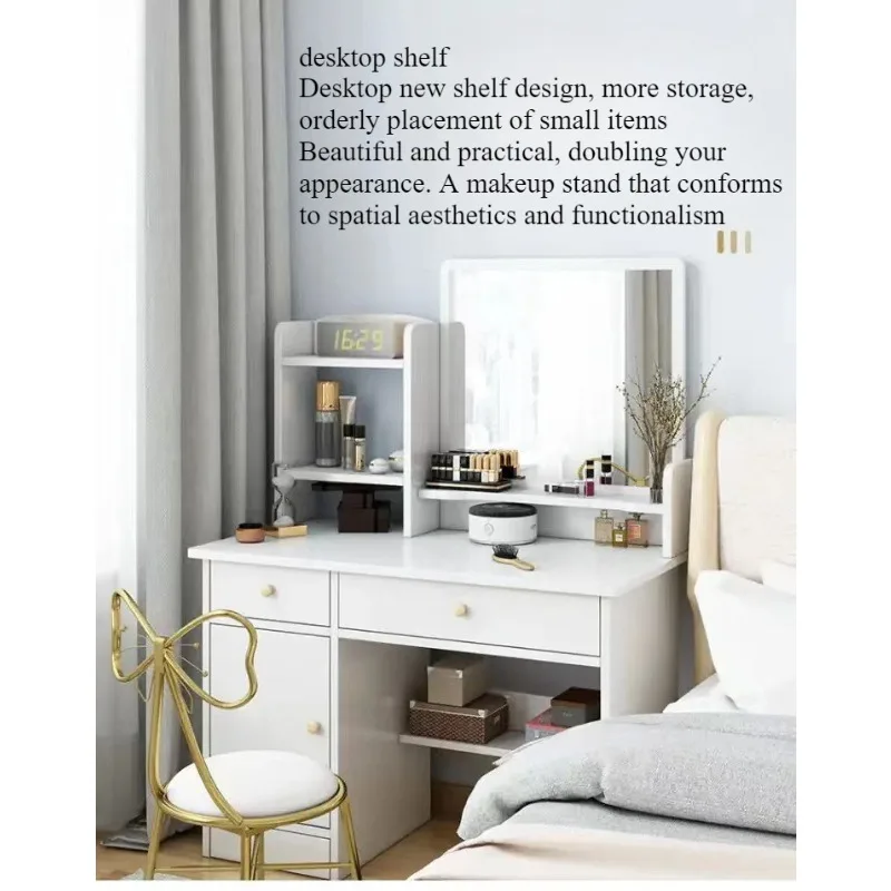 Makeup table bedroom with mirror storage integrated small apartment simple multi-functional e****mical Internet celebritydresser image 5