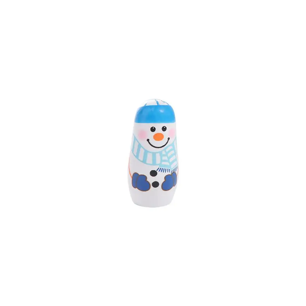 

Cute 5Pcs/Set Xmas Matryoshka Doll Wood craft Snowman Russian Doll Safe Smooth Christmas Nesting Dolls Xmas