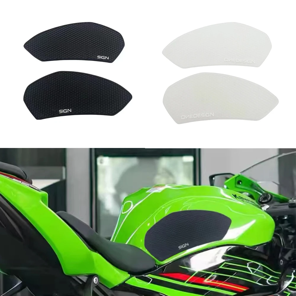 For Kawasaki ZX-6R 2024 Motorcycle Non-slip Side Fuel Tank Stickers Waterproof Pad Rubber Sticker