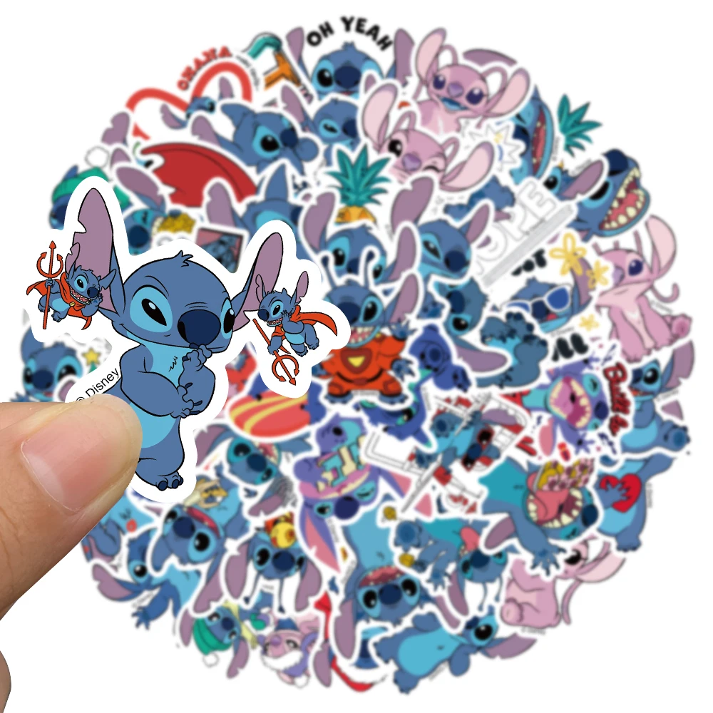 Disney-pegatinas de Stitch de monstruo para niños, calcomanías de Graffiti estéticas para ordenador portátil, equipaje, álbum de recortes, pegatina