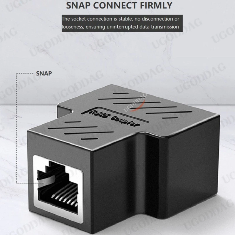 1PCS 1 To 2 Way LAN RJ45 Extender Splitter Ethernet Adapter For Internet Cable Connection 1 Input 2 Output High Quality