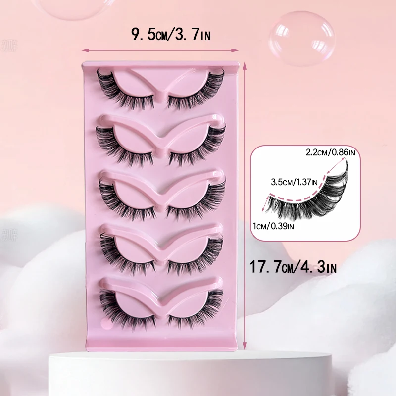 ขนตาปลอมธรรมชาติเรียว 5 คู่, การ์ตูนขนตาสามมิติ 3D การ์ตูน, ขนตาปลอมนุ่มธรรมชาติ, แถบขนตาทั้งเส้น, ต่อขนตาใช้ทุกวัน, เหมาะสําหรับวันวาเลนไทน์, พาร์ตอนเย็น