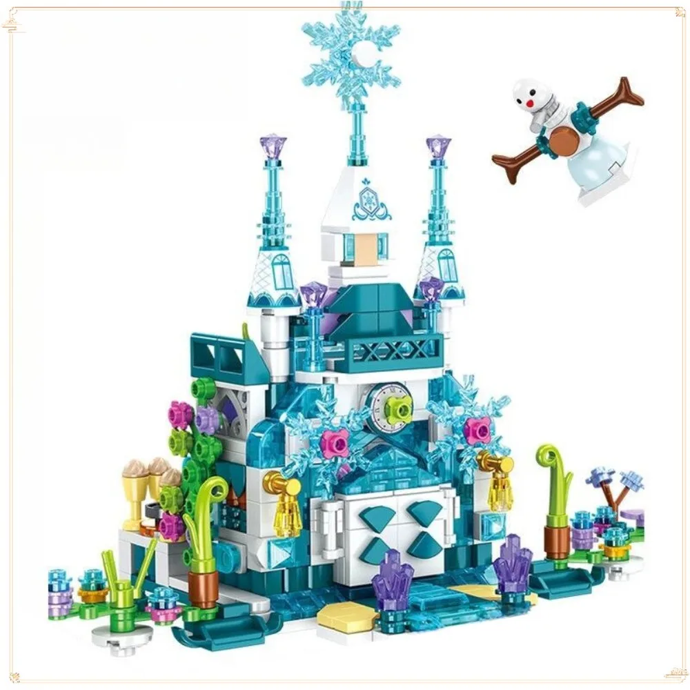 

Princess Castle Series Ice and Snow Castle 12 in 1 Fairy Tale Princess Paradise Girl Assembling Building Blocks Toy Gift Box