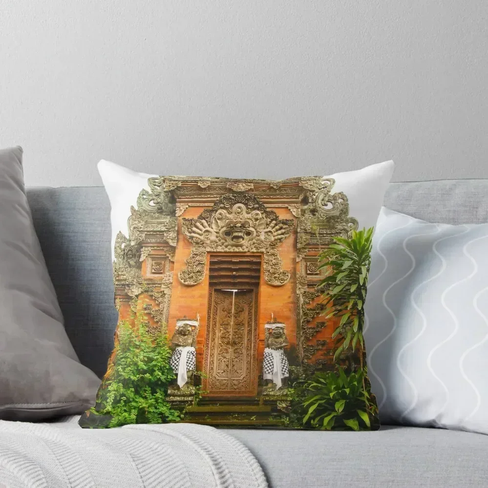 

Ornate Door in Ubud, Bali, Indonesia Throw Pillow Pillowcases Bed Cushions Decorative Cushions For Living Room pillow