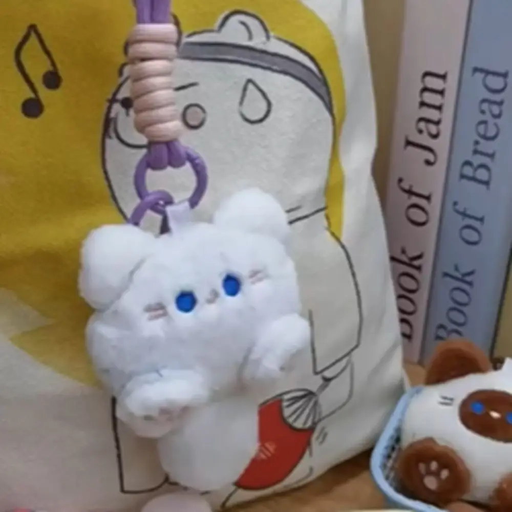Creatività Peluche Gatto Portachiavi Squeaking PP Cotone Cartone Animato Peluche Cartone Animato Stile Coreano Simpatico Ciondolo Borsa Ragazze Femminili
