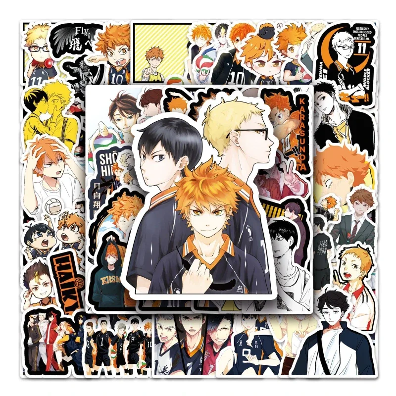 52/30/10 PCS Hinata Shouyou Kageyama Tobio Sawamura Daichi Tanaka Ryuunosuke Cartoon Graffiti  Skateboard Waterproof Sticker