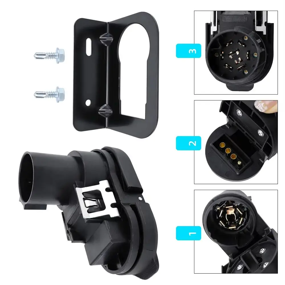 Trailer 4/7-Pin Tow Harness Connector For F150 F250 F350 Super Duty  2015-2024 Trailer Brake Harness Plug Connector FU5Z-14489-A