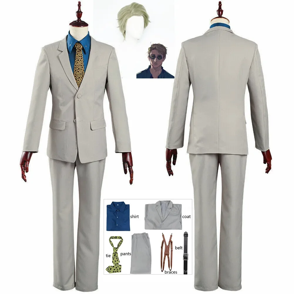 Nanami Kento Anime Cosplay Costume pour hommes, chemise trempée, pantalon, sangle, aught, perruque de fête, Jujutsu Kaimmense