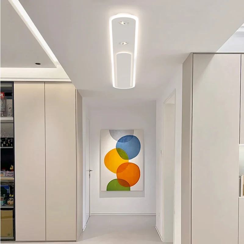 Minimalist 2024 Long Strip Corridor Ceiling Light Bedroom Hallway Light Balcony Ceiling Light With Spotlights Wardrobe Light