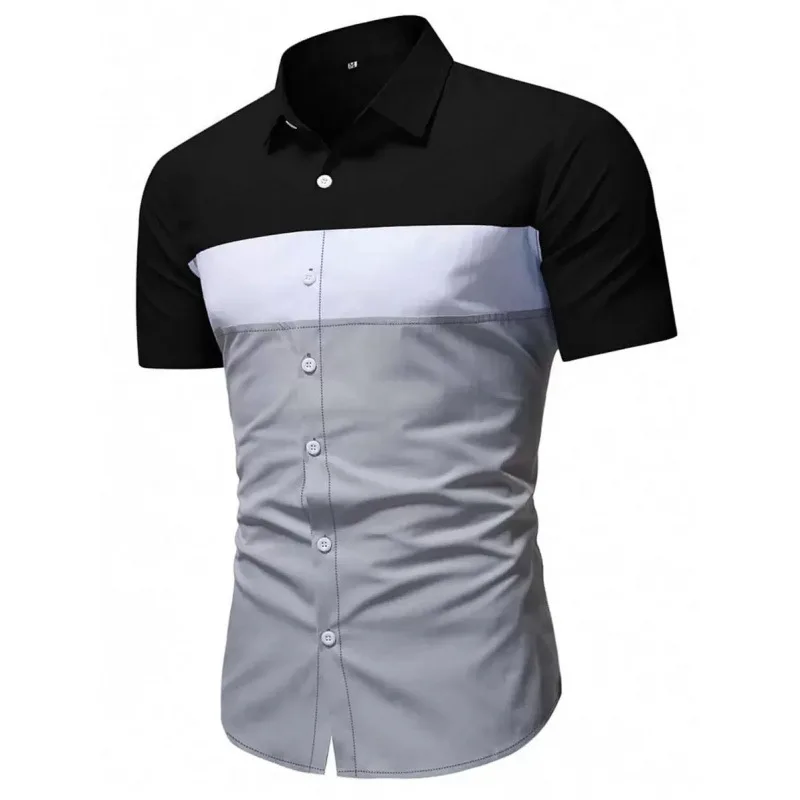 

Slim Fit Men's Shirt Turn-down Collar I 85030 Lapel Cross-Border Fashionable Casual Business Style for Spring Summer
