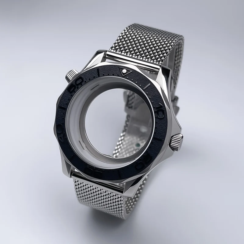 

Корпус часов из цельной нержавеющей стали 41 мм, сетчатый браслет, циферблат 31 мм, водонепроницаемость 10ATM, для Seamaster 300, комплект для модификации с механизмом NH35/NH36.