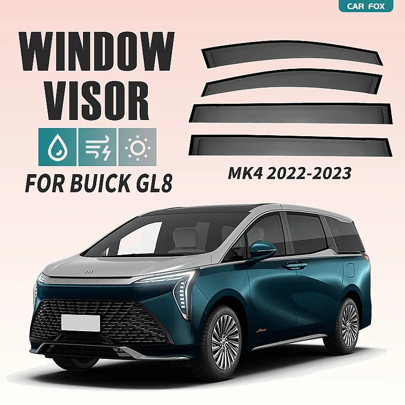 

For Buick GL8 2006-2022+ Window Visor Rain Sun Shade Car Side Window Deflector Awning Auto Accessories