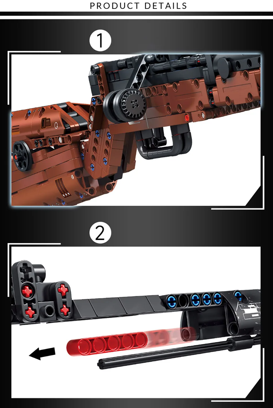 NEUES MOC WW2 Militär-Serie 1206-teiliges Kar98k Gewehrmodell Baustein-Set Montage 98K Modell Bausteine Spielzeug für Erwachsene Geschenk – Detail 3