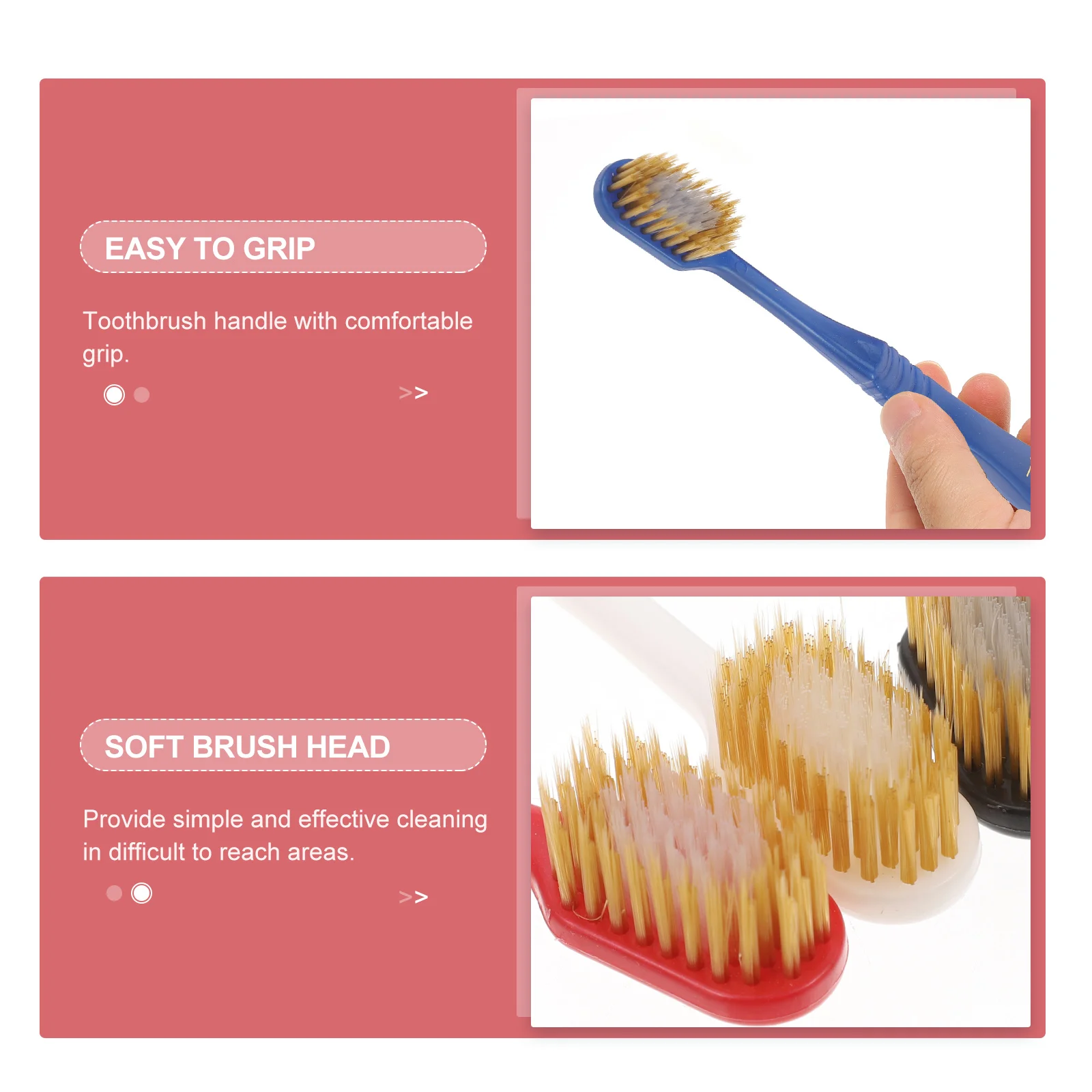 

10Pcs Bamboo Charcoal Toothbrushes Oral Care Effective Plaque Removal Mixed Color