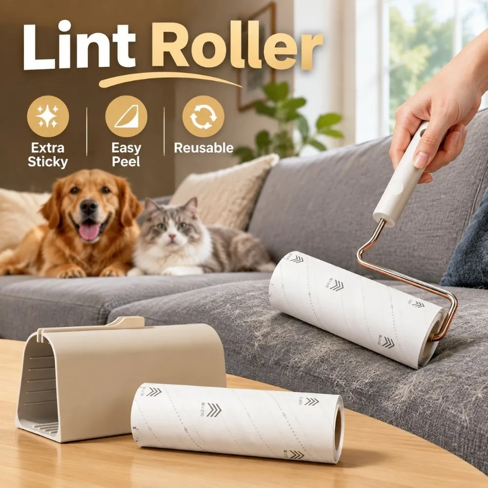 Extra Sticky Lint Roller Easy Peel Reusable Lint Roller Refills Oblique Tearing Self-Adhesive Paper Pet Hair Removal Tool Bed