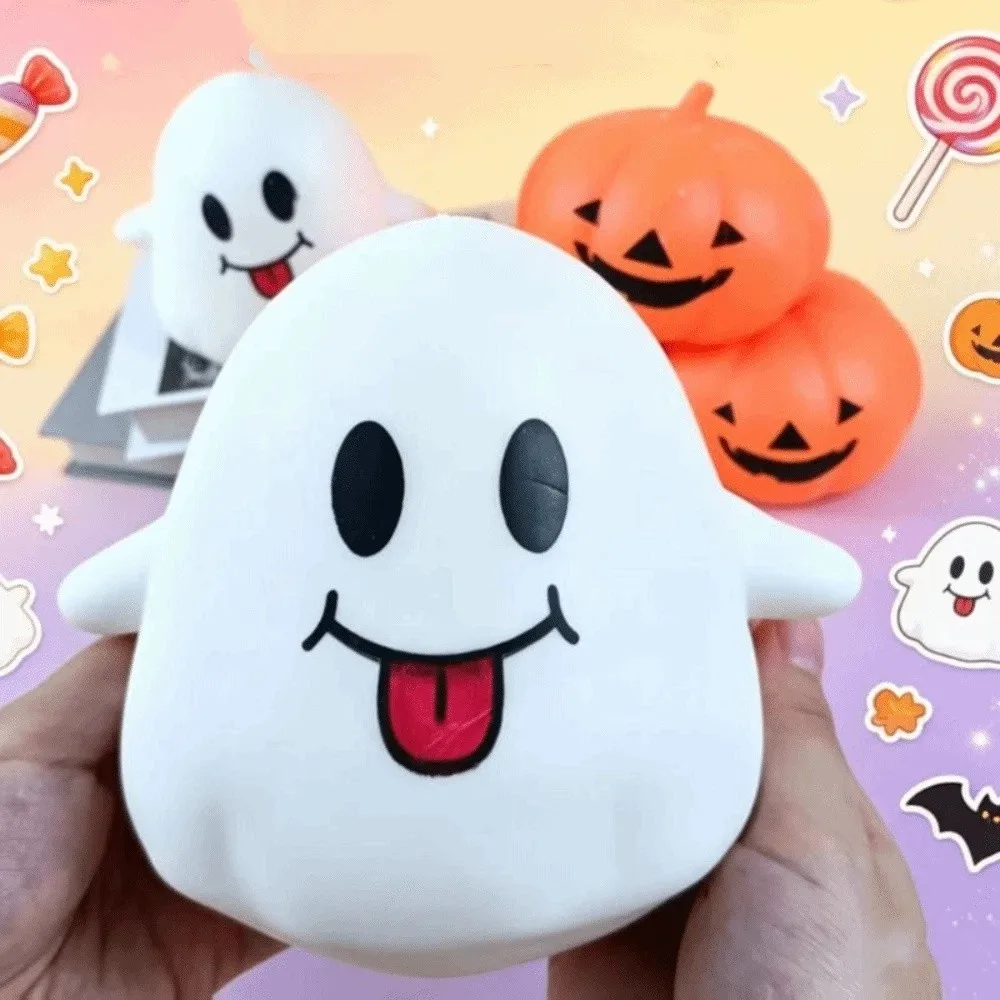 Release Hand Cute Ghost Squeeze Toy Sensory Stretch Halloween Pumpkin Squishy Toy 11cm Relax Gift Slow Rebound Fidget Toy