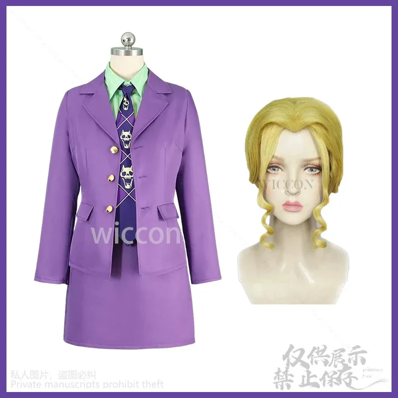 أنيمي أنثى كيرا يوشيكاجي Genderswap زي تأثيري أنيمي جو الأرجواني مثير OL معطف قميص تنورة التعادل دعوى القاتل الملكة كوس #1