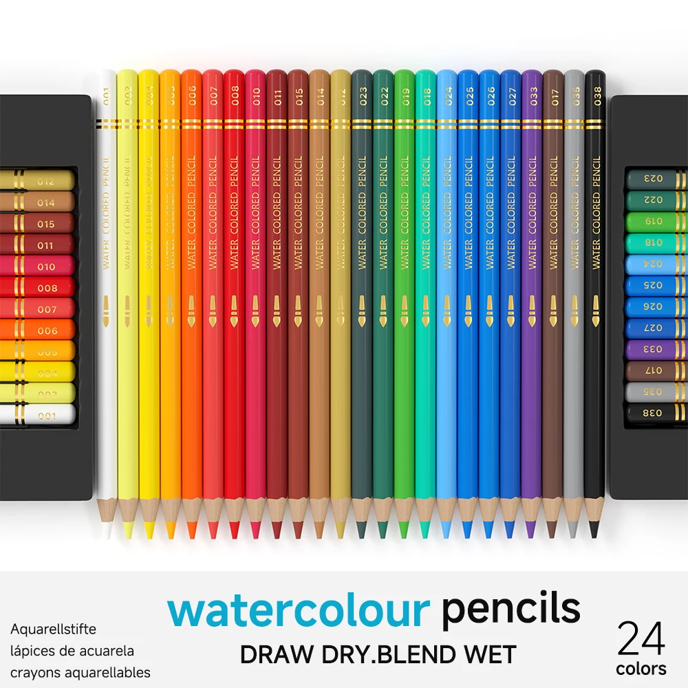 Watercolor Pencils Set for Adult Coloring Books, Water-Soluble Colored Pencils for Drawing, Shading, Blending, and Wet or Dry