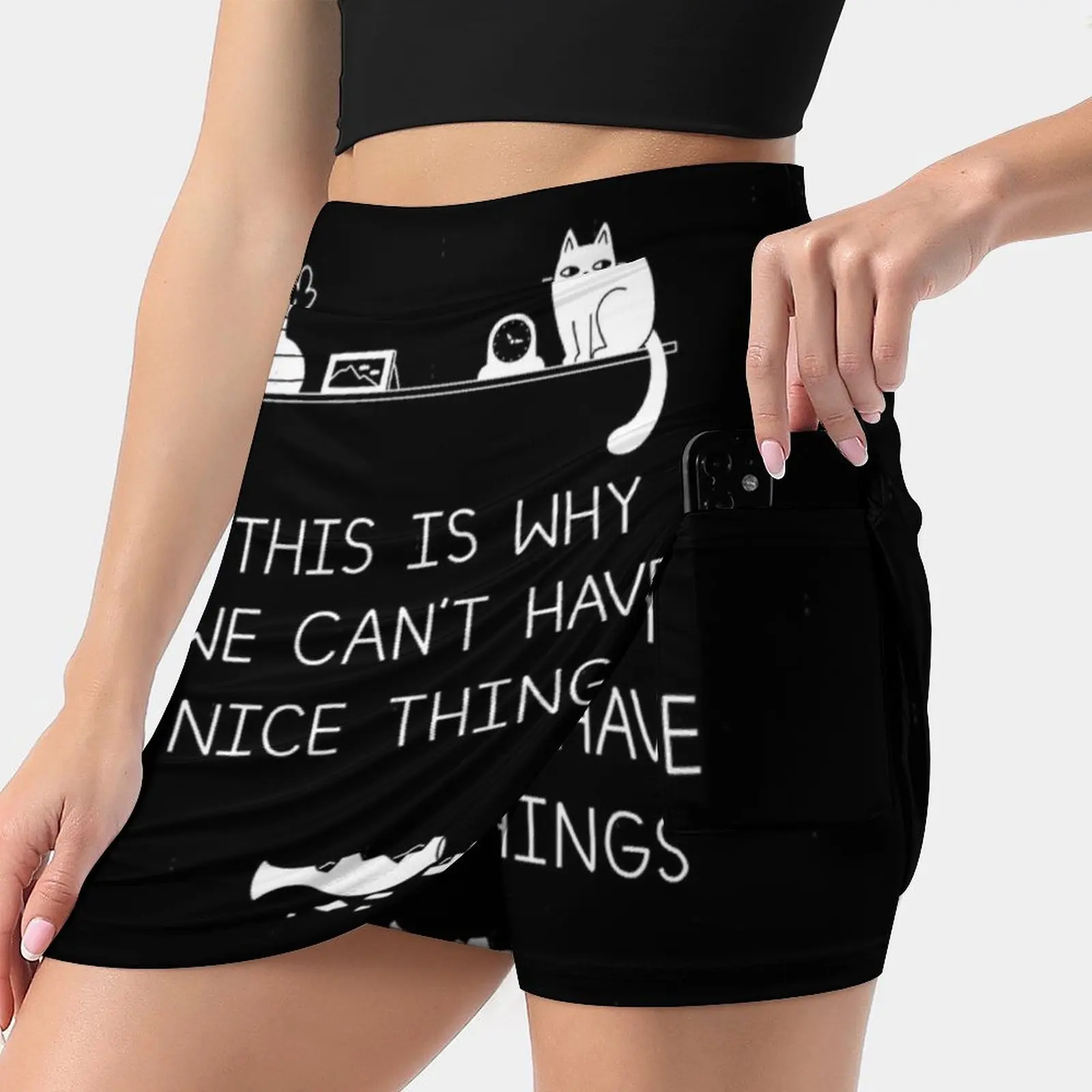 

This Is Why We Can'T Have Nice Things Korean Fashion Skirt Summer Skirts For Women Light Proof Trouser Skirt Cat Cats Kitten